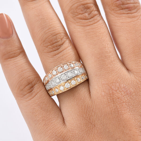 D&rsquo;Joy Moissanit dreifarbiger Ring - 1 ct. image number 3