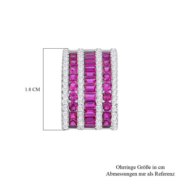 Rubin Zirkonia Ohrringe 925 Silber rhodiniert ca. 5,57 ct. image number 6