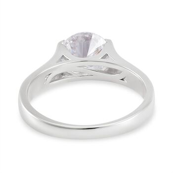 Moissanit Ring, 925 Silber platiniert - 2 ct.