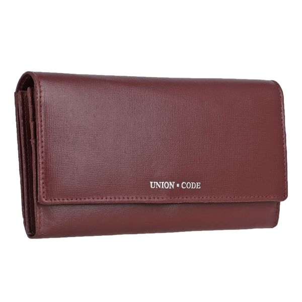CLOSE OUT - UNION CODE: Echtleder Brieftasche mit Schlangen-Pr&auml;gung, Weinrot image number 7