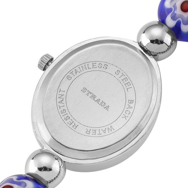 STRADA flexible blaue Armbanduhr im Murano-Stil, Japanisches Uhrwerk image number 6