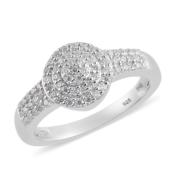 88 Facetten Moissanit Ring 925 Silber platiniert  ca. 0,61 ct image number 4