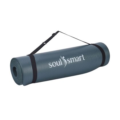 SOUL SMART - NBR Yoga-Matte mit Riemen, feuchtigkeitsbest&auml;ndig, 188x61cm, waldgr&uuml;n