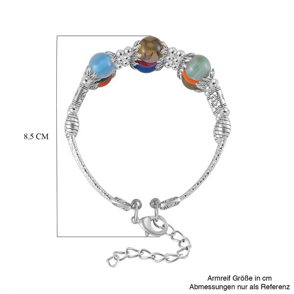 Mehrfarbiges Achat-Armband, 18 cm - 68,50 ct. image number 6