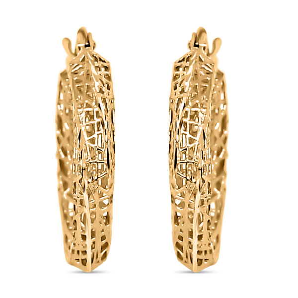 Creolen mit Spalier-Muster, 375 Gelbgold