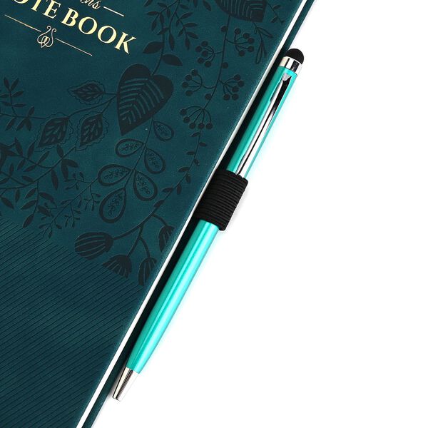 Premium Set; Notizbuch und Taschentagebuch mit geschnitztem, samtigem Hardcover und Kugelschreiber, Grün image number 8
