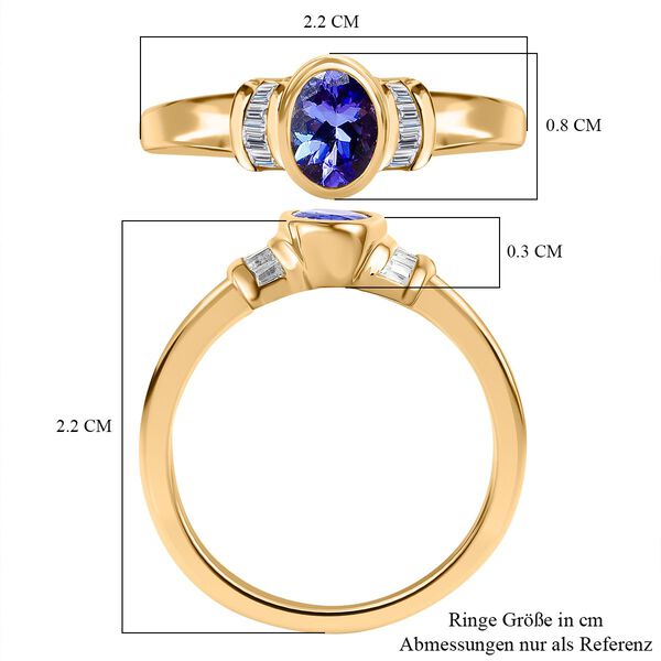 AAA Tansanit und Zirkon Ring - 0,88 ct. image number 7