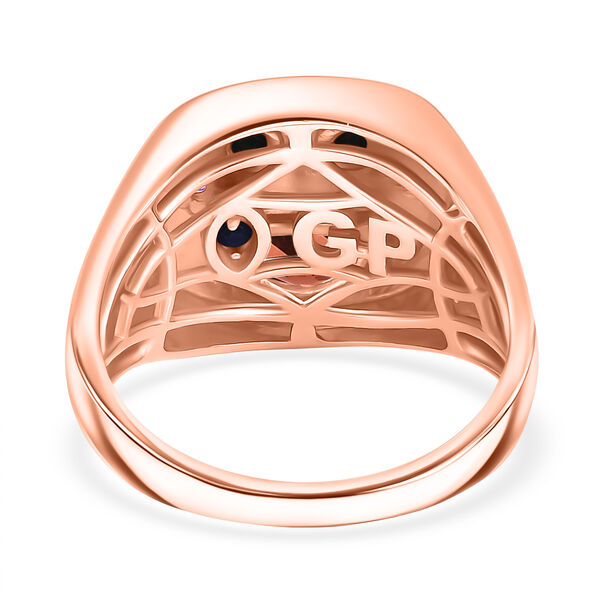 GP Celestial Kollektion- Mosambik Granat, schwarzer Spinell rosa und blauer Saphir Ring, 925 Silber ros&eacute;vergoldet - 0,53 ct. image number 7