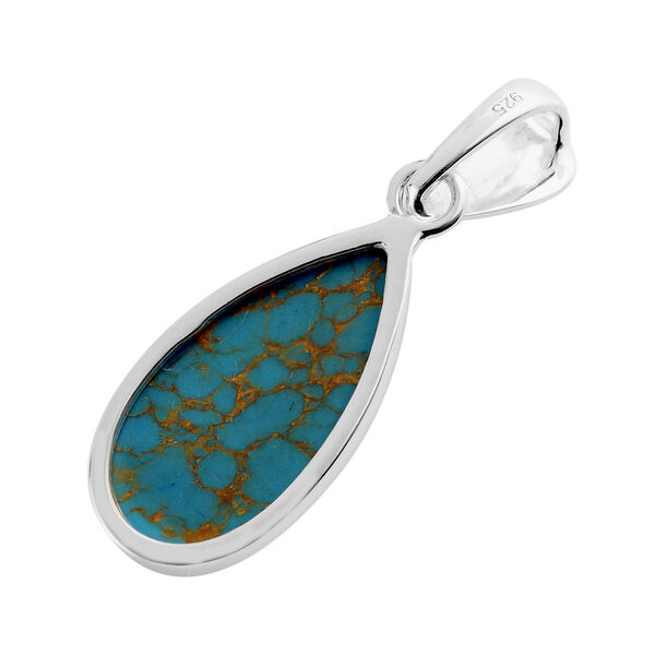 Blauer Mojave T&uuml;rkis-Solit&auml;r-Anh&auml;nger in Silber image number 5