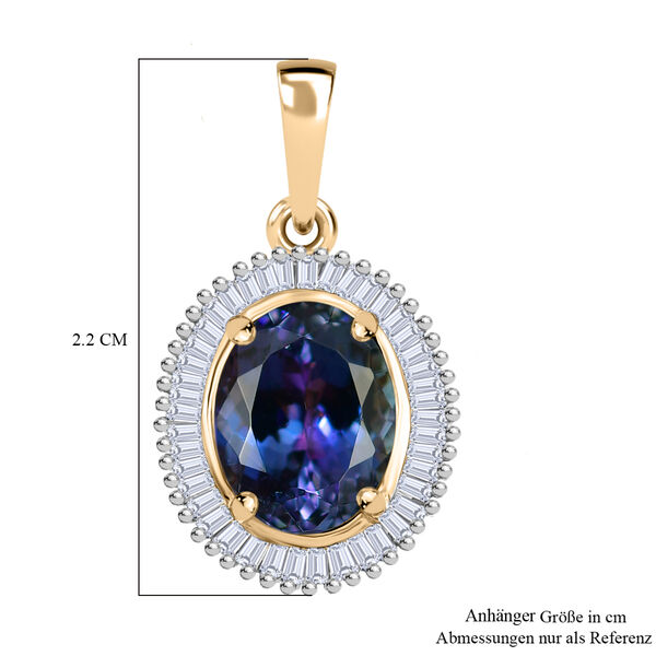 AAA Pfau Tansanit, Weißer Diamant Anhänger 585 Gold (6-7  Werktage Lieferzeit) ca. 3.48 ct image number 6
