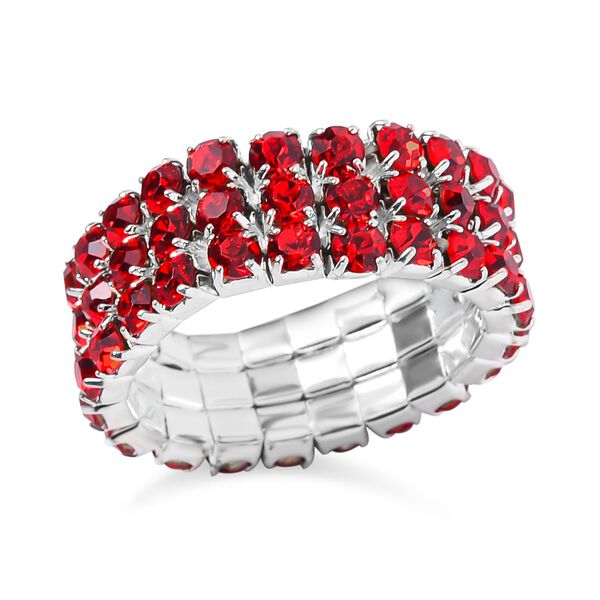 Roter Kristall Schmuckset Reines Messing image number 6