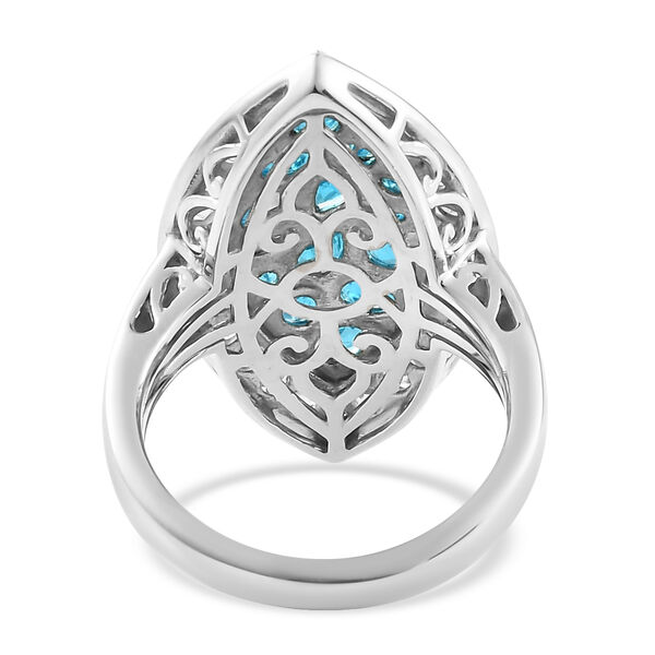 Neon-Apatit-Ring, 925 Silber platiniert  ca. 3,10 ct image number 6