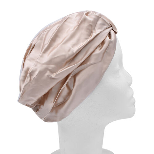 100% Maulbeerseiden Turban für Damen, Größe: 18x24 cm, Champagner image number 0