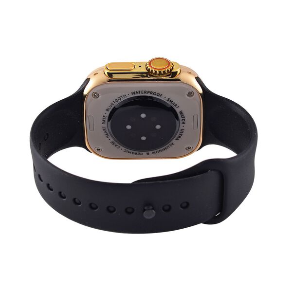 I20 Ultra 2 Max Suit - 10-in-1 Smartwatch-Komplettset mit Smartwatch, Gold-Drehkrone, Kopfh&ouml;rern, Displayschutz, Ladekabel und 7 Wechselarmb&auml;ndern, goldfarben image number 5