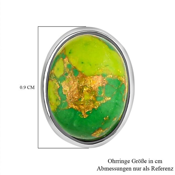 Grüne Mojave-Türkis Ohrringe, 925 Silber ca. 2,44 ct image number 5