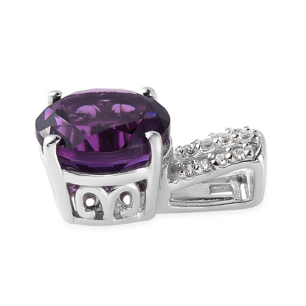 Afrikanischer Amethyst und Zirkon Anh&auml;nger 925 Silber platiniert image number 4