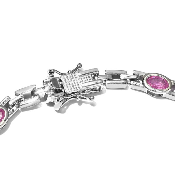 Premium Ilakaka Rosa Saphir Armband ca. 19 cm, 925 Silber platiniert (Fissure gef&uuml;llt) ca. 5,20 ct image number 4
