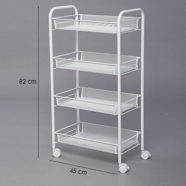 Lagerregal mit 4 Regalb&ouml;den, Gr&ouml;&szlig;e: 45x27x82 cm, Wei&szlig;&nbsp; image number 6