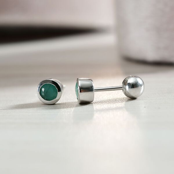 Kagem sambische Smaragd Ohrringe, 925 Silber rhodiniert - 0,51 ct. image number 1