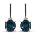 Indicolite Triplett Quarz Solitär Ohrhänger in Silber, 3,39 ct. image number 0