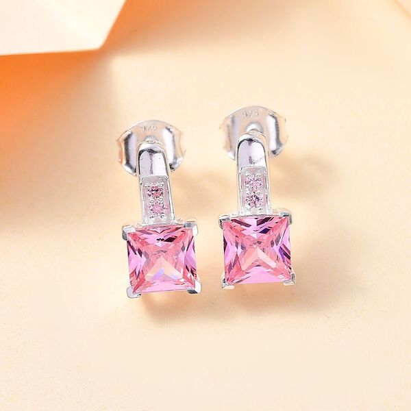 Rosa Zirkonia Ohrringe 925 Silber image number 2