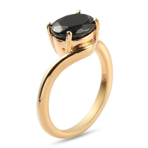 Elite Shungit Ring 925 Silber vergoldet  ca. 1,17 ct image number 5