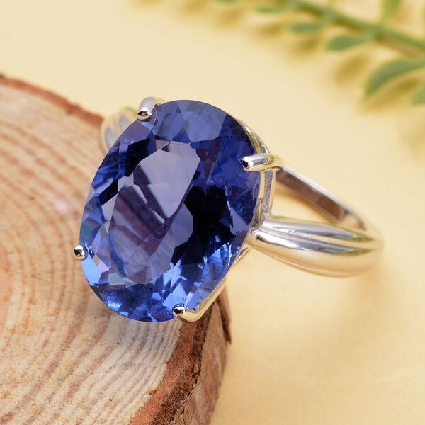 Farbwechsel Fluorit-Ring, 925 Silber rhodiniert  ca. 14,55 ct image number 2