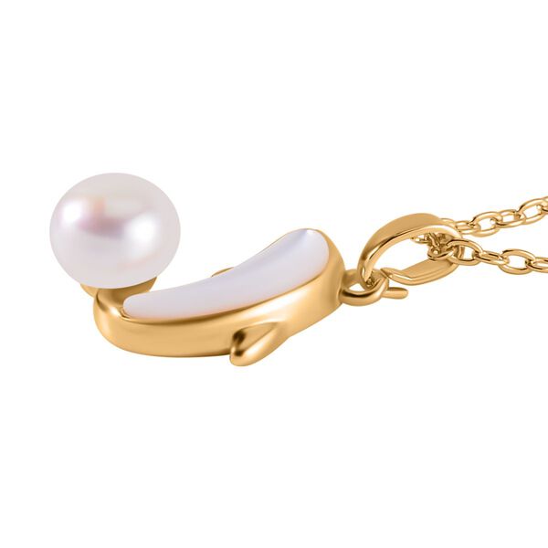 Süßwasser Perle, Weißes Perlmutt Schmuckset Reines Messing image number 3