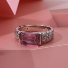 Lustro Stella Rosa Zirkonia, Weißer Zirkonia Ring 925 Silber rhodiniert (Größe 21.00)