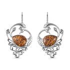 Skript Stein Ohrringe, Messing, ca. 12.54 ct