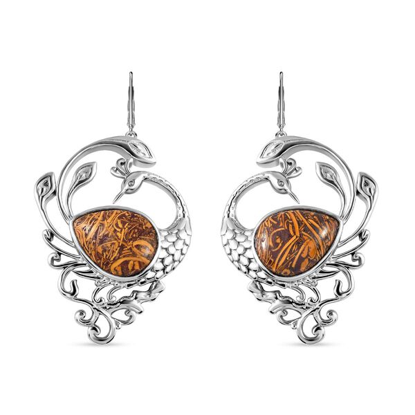 Skript Stein Ohrringe, Messing, ca. 12.54 ct image number 0