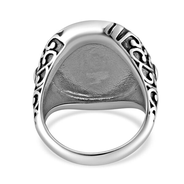 Mehrfarbiger Zirkonia, Weiße Muschelkernperle Ring Reiner Edelstahl (Größe 16.00) image number 4