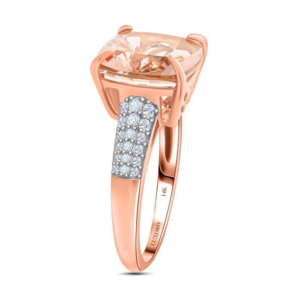 LUXORO AAA Morganit und Diamant Ring in 585 Ros&eacute;gold - 6,65 ct. image number 7
