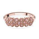 Natürlicher, ungeschliffener Rosa Diamant Ring, 925 Silber Roségold Vermeil (Größe 20.00) ca. 0,25 ct