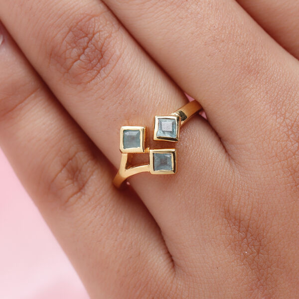 Blaugr&uuml;ner Grandidierit-Ring, ca. 0,50 ct.