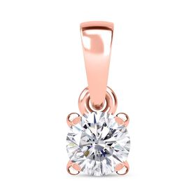 Moissanit Anhänger, 925 Silber 750 Roségold Vermeil - 0,22 ct.