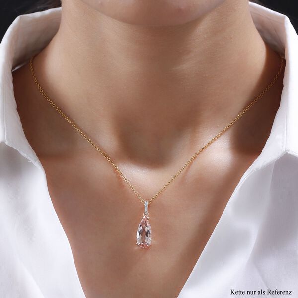 AA Morganit und weißer Diamant-Anhänger, 375 Roségold ca. 3.91 ct image number 2