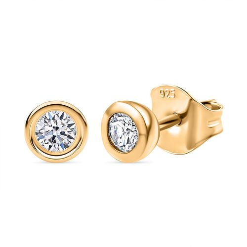 LUXURIANT DIAMOND- SI-GH Labor Diamant Ohrringe, 925 Silber Gelbgold Vermeil  - 0,25 ct. image number 0