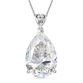 D'Joy Tropfen-Moissanit Anhänger mit 50cm Kette - 30 ct.