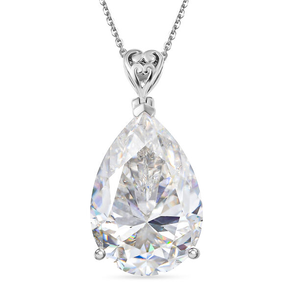 D'Joy Tropfen-Moissanit Anh&auml;nger mit 50cm Kette - 30 ct.