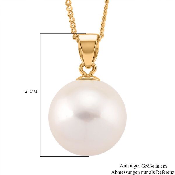 D'Joy wei&szlig;er Edison Perle Anh&auml;nger mit 45cm Kette, 925 Silber vergoldet image number 6