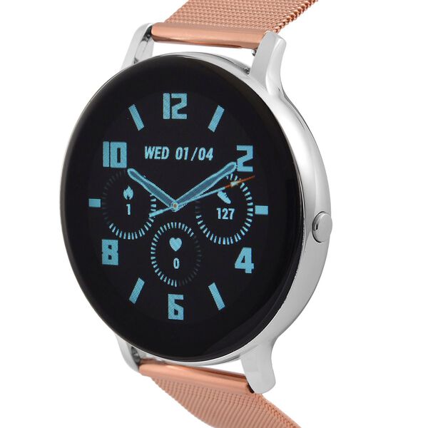 Eleganz Mesh HiWatch Plus, Silber und Gold, Smartwatch mit Dual-Modus Bluetooth, 1,28 IPS Display und Wassergesch&uuml;tztes Design image number 6