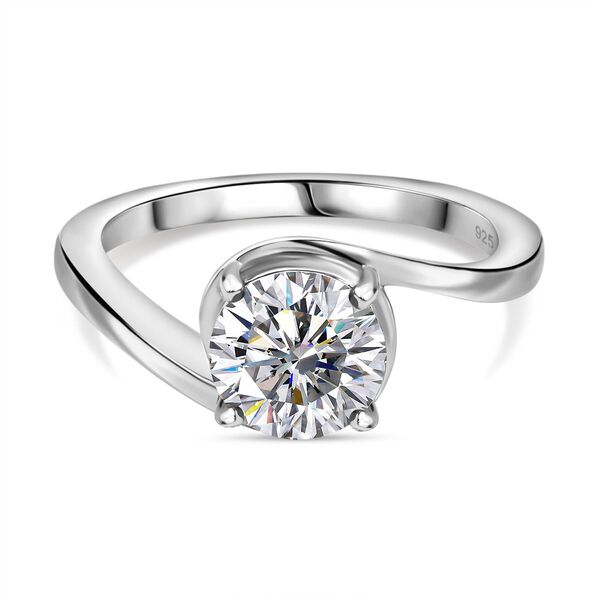 Moissanit Ring 925 Silber platiniert (Größe 19.00) ca. 1,18 ct image number 0