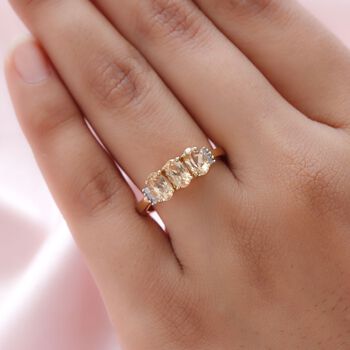 AA Ceylon kaiserlicher Granat und wei&szlig;er Diamant-Ring - 1,82 ct.