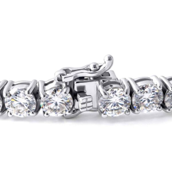 D'Joy Moissanit (Rund) Armband ca. 19 cm 925 Silber Rhodiniert ca. 18.09 ct image number 3