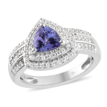 Tansanit und Zirkon Ring - 1,42 ct.