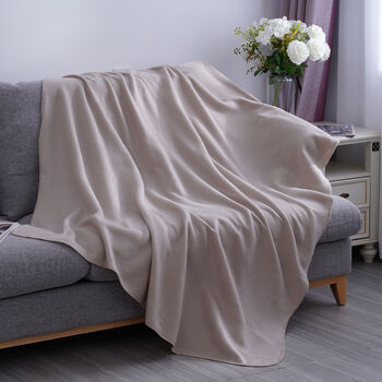 Fleecedecke mit Pferdenaht, Gr&ouml;&szlig;e: 130x170 cm, Beige