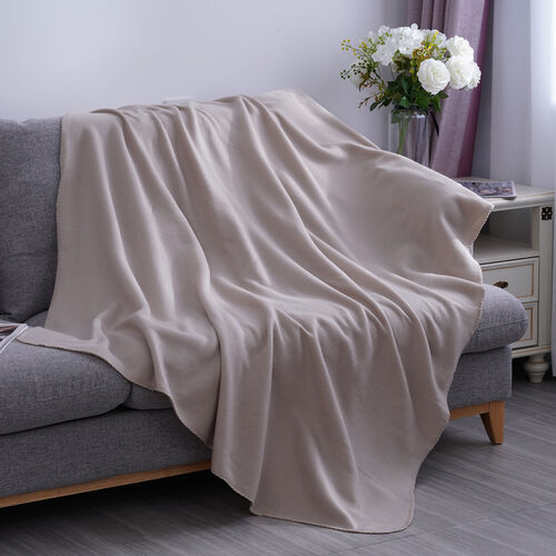 Fleecedecke mit Pferdenaht, Größe: 130x170 cm, Beige image number 0