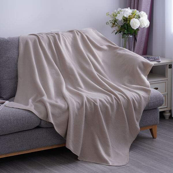 Fleecedecke mit Pferdenaht, Größe: 130x170 cm, Beige image number 0