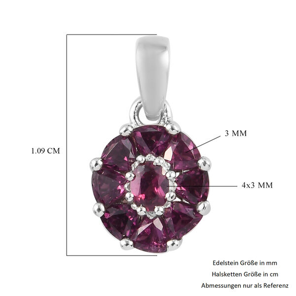 Rhodolite Granat Anhänger 925 Silber platiniert ca. 1,27 ct image number 6